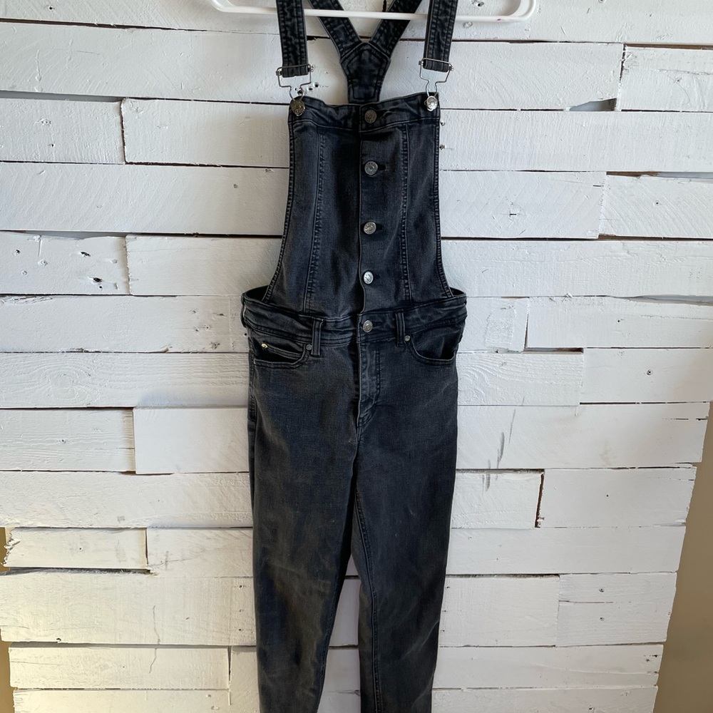 Black Denim Overalls